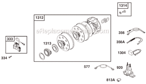 Page G Diagram and Parts List for 124435 8101 Briggs and Stratton Engine